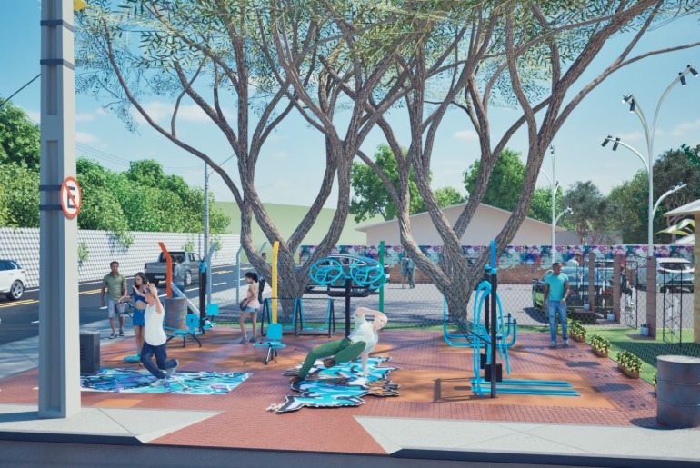 Revitalização da praça do bairro Santa Fé será inaugurada no dia 10 de outubro